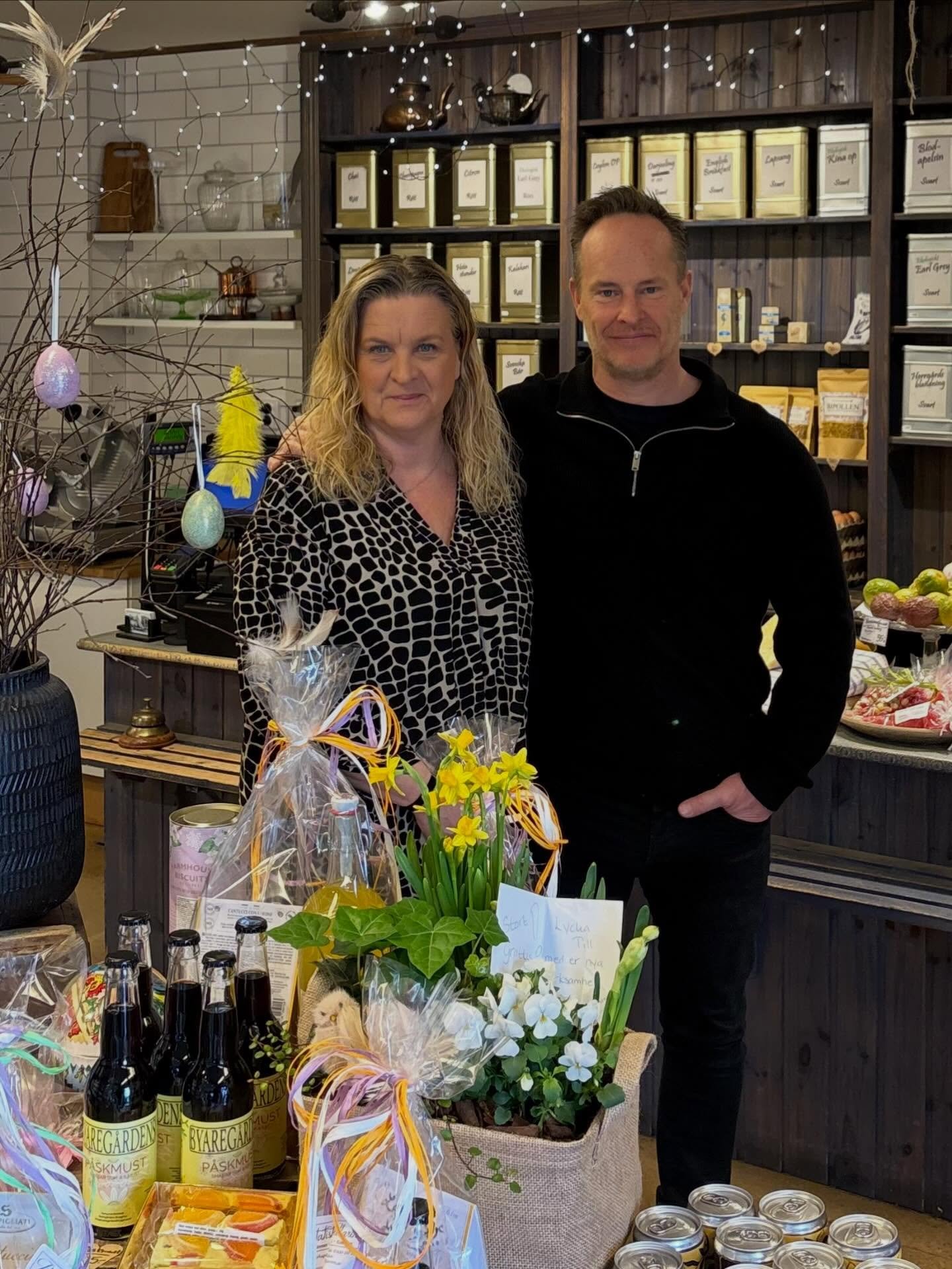 Veronica och Daniel Larsson i butiken